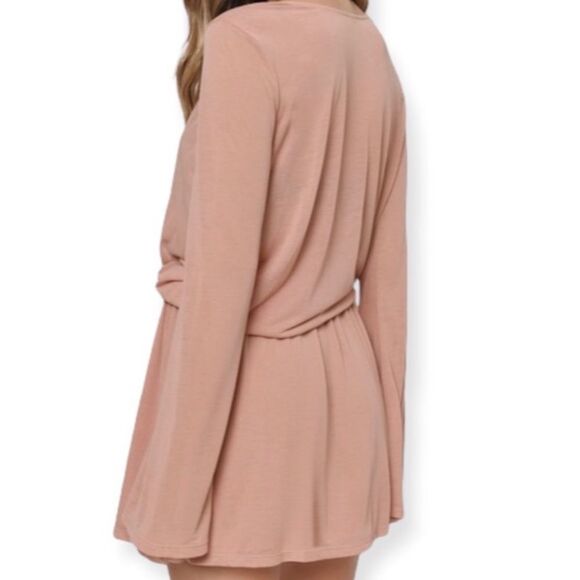 TOBI Eliza Bell Sleeve Terracota Cotton Knit Day Dress Size Small - Picture 12 of 13